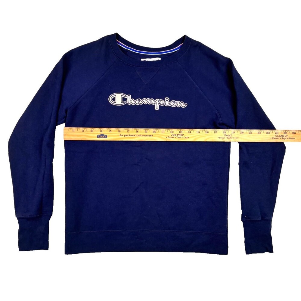Champion Athleticwear Sweatshirt Mens Small Blue Crew Neck Pullover Spellout - Picture 5 of 6